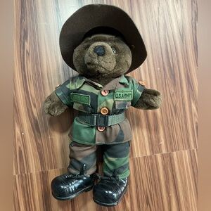 Bear Forces of America Stuffed Bear Drill Instructor US Army boxEA